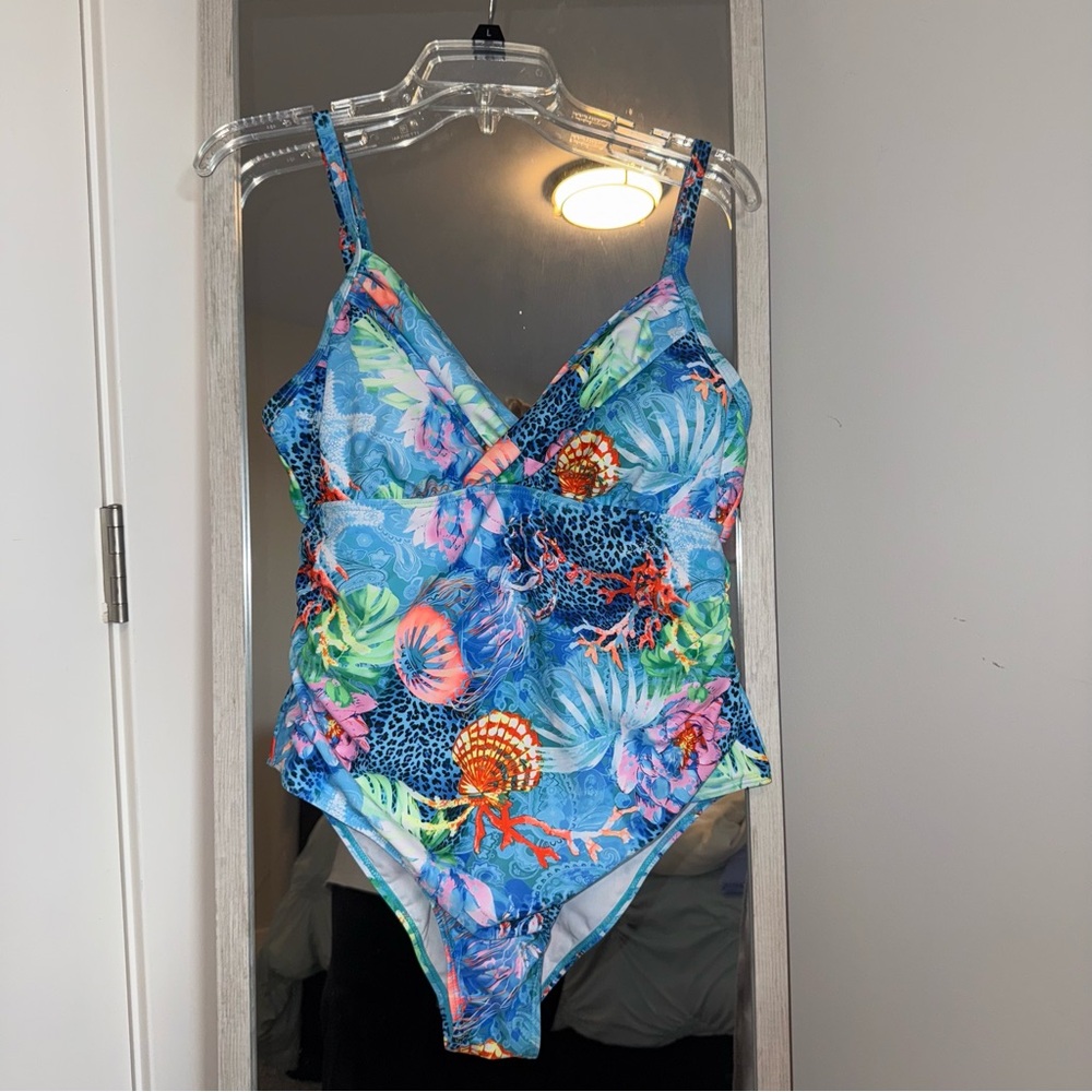 Amazon Tropical Blue Women's One Piece Swimsuit